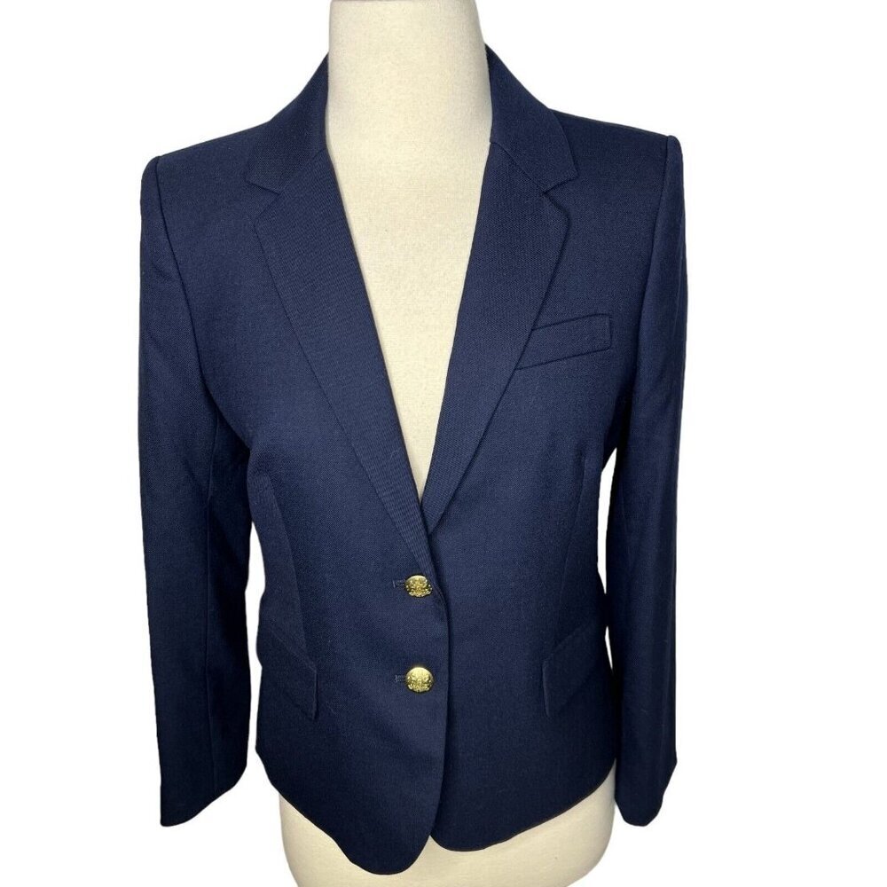 J.Crew $198 Petite Original Schoolboy Blazer Navy Size P2 AZ566